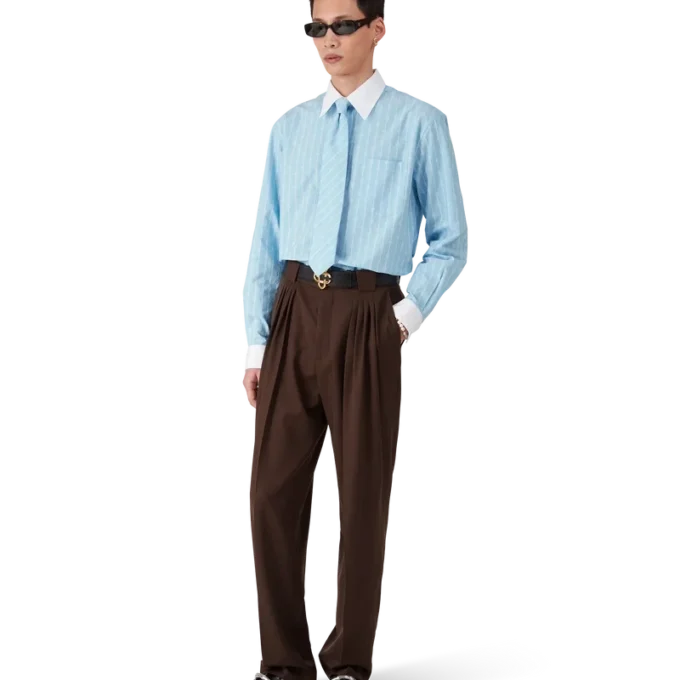 Laurel Stripe Jacquard-Hemd