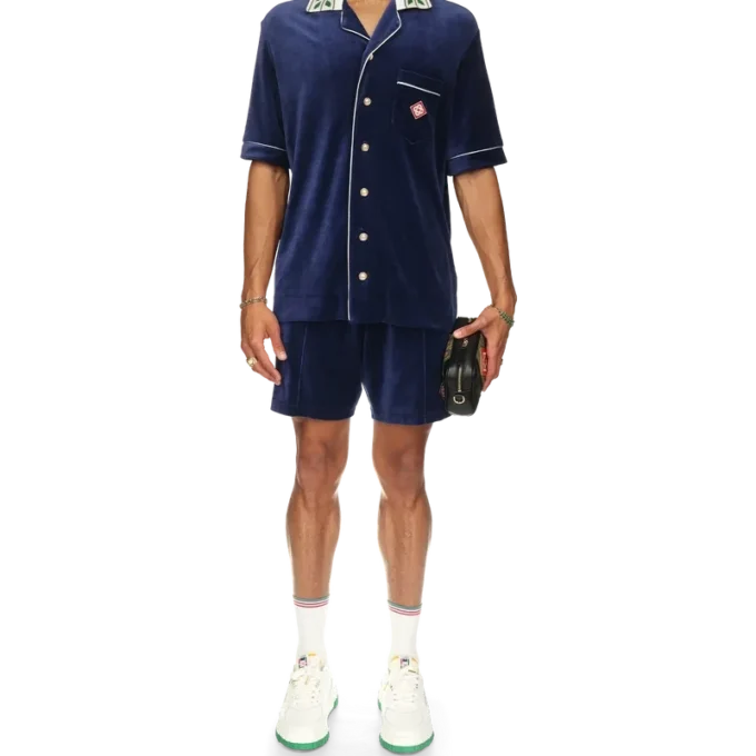 Laurel Velours-Hemd mit kurzen Ärmeln