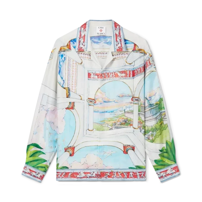 Le Passage Langarm-Seidenhemd