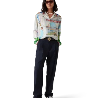 Le Passage Langarm-Seidenhemd