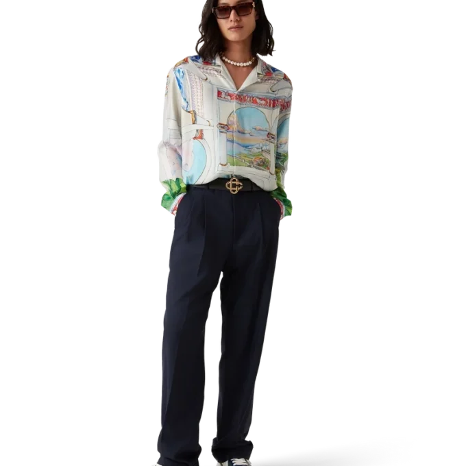 Le Passage Langarm-Seidenhemd