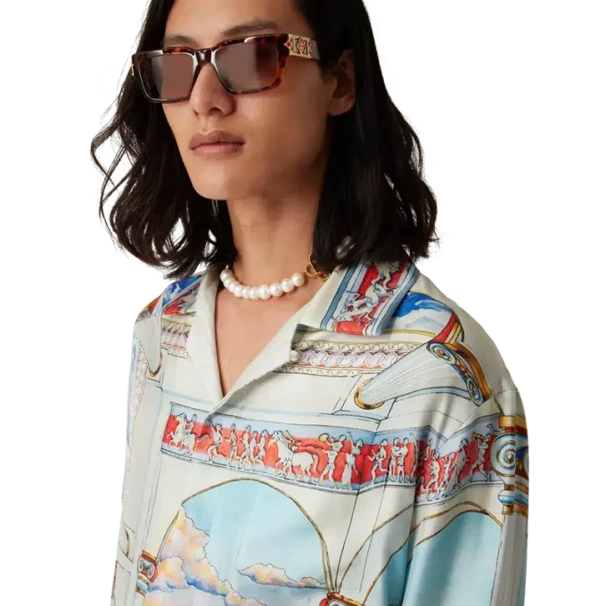 Le Passage Langarm-Seidenhemd