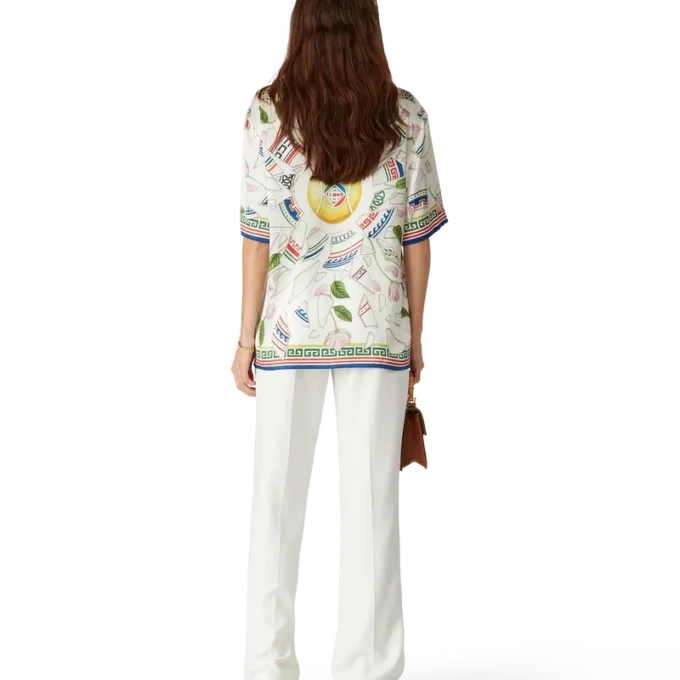 Le Vase Brise Kurzarm-Seidenhemd