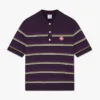 Lila-grün gestreiftes, tailliertes Poloshirt Lila-grün gestreiftes, tailliertes Poloshirt
