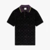 Lila Monogram-Velours-Poloshirt