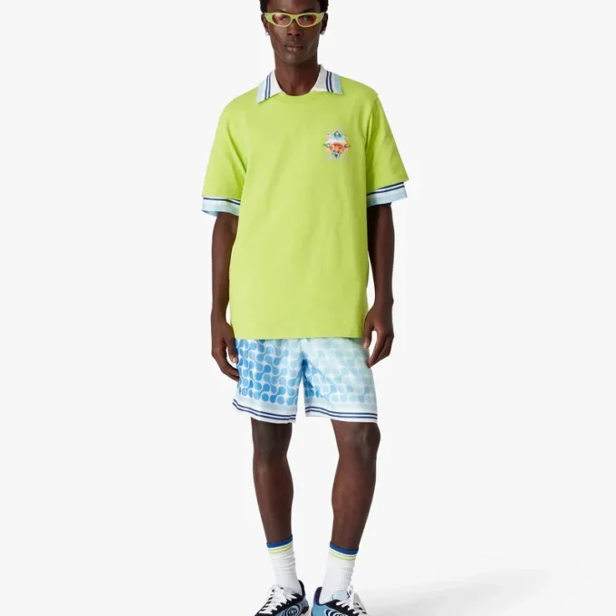 Lime Flower Court Icon Kurzarm-T-Shirt