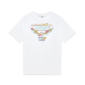 Los Angeles Store bedrucktes Logo-T-Shirt mit kurzen Ärmeln