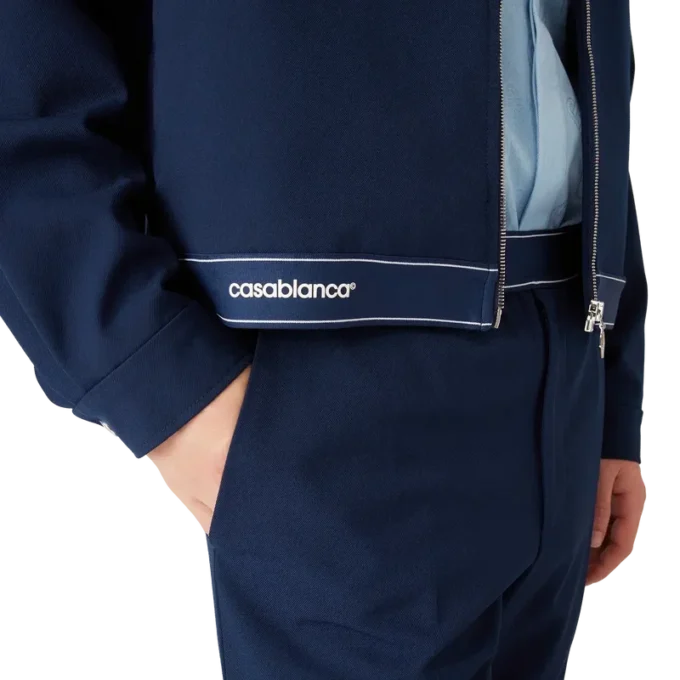 Marineblaue Sportjacke aus Wolle