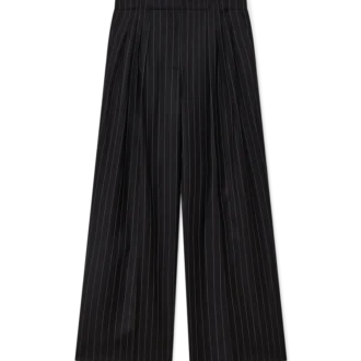 Maßgeschneiderte Hose aus Wolle mit Nadelstreifen und dreifacher Falte