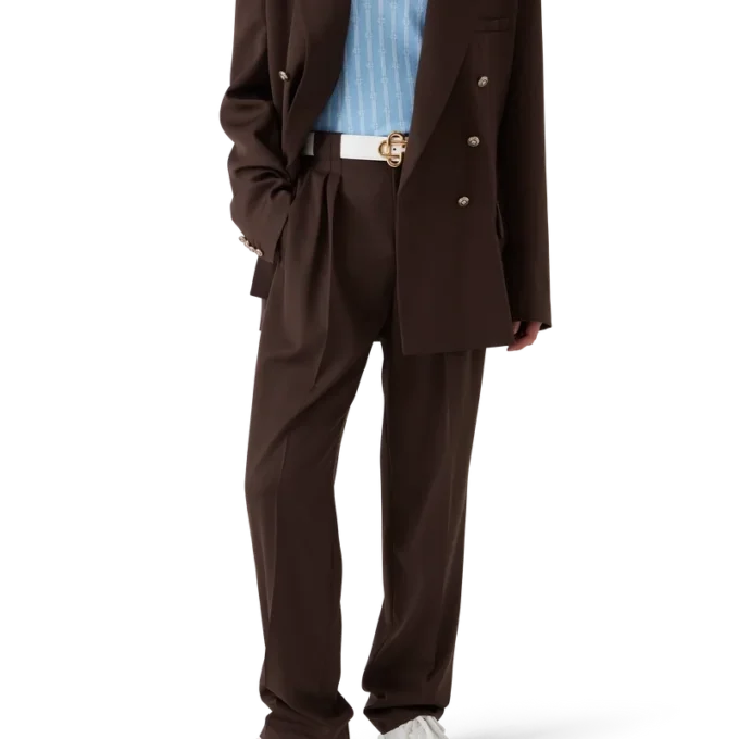 Maßgeschneiderte Plissee-Hose aus Wolle