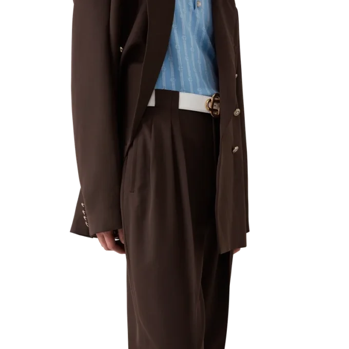 Maßgeschneiderte Plissee-Hose aus Wolle