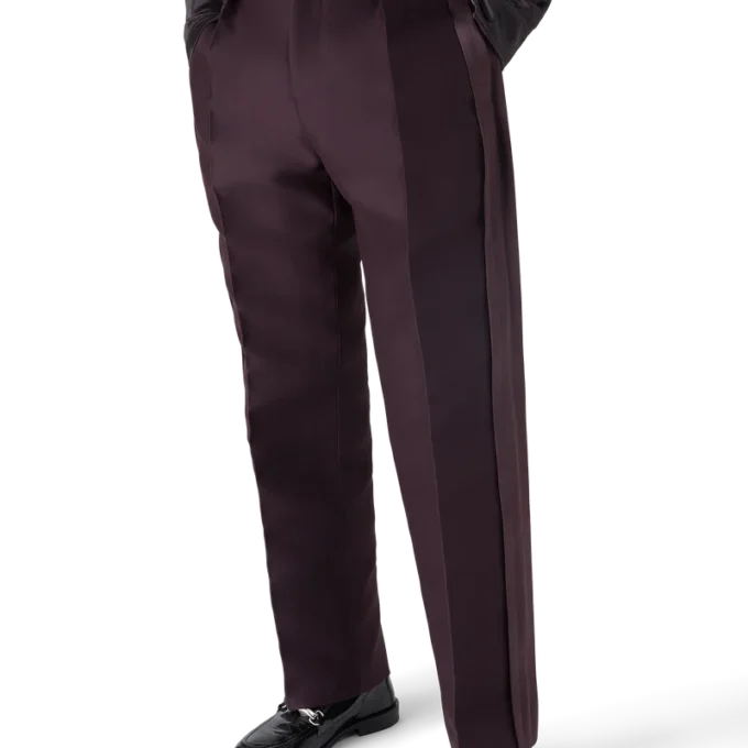 Maßgeschneiderte Woll-Seiden-Hose mit Seitenstreifen von Blend