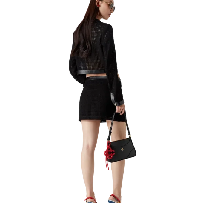 Maßgeschneiderter Minirock mit offener Webart