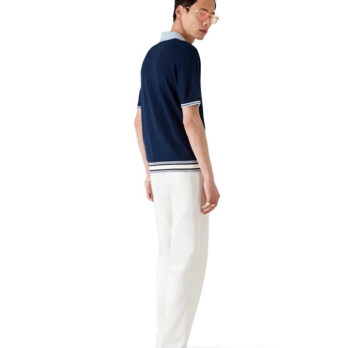 Merino-Strick-Tennis-Poloshirt