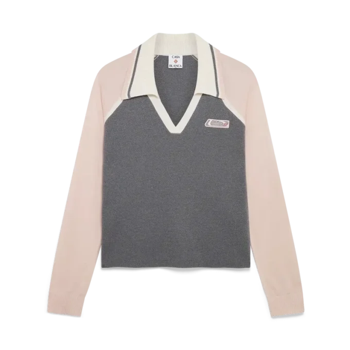 Merino Tennis Langarm-Poloshirt