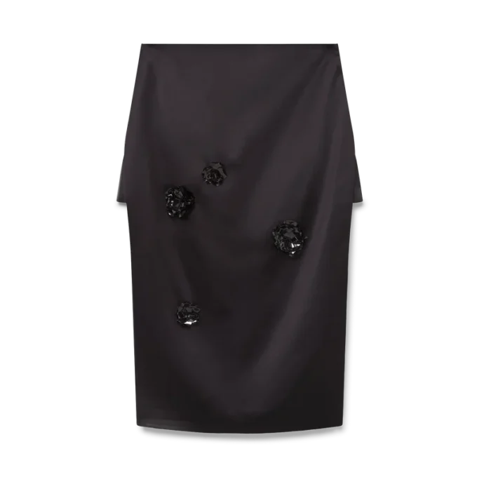 Midi-Rock aus Duchesse-Satin