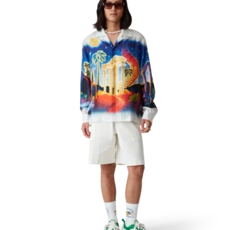 Midnight Acropolis Langarm-Seidenhemd