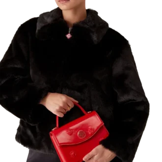 Mini Jeanne Tasche mit roten Emblemen