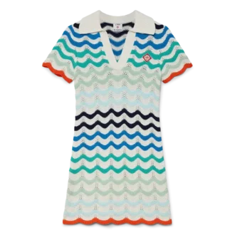 Mini-Kleid „Gradient Wave“ aus Häkelstoff