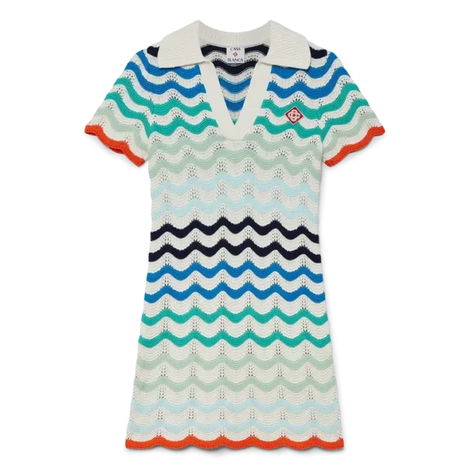 Mini-Kleid „Gradient Wave“ aus Häkelstoff