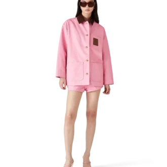 Mini-Shorts aus geprägtem Leder