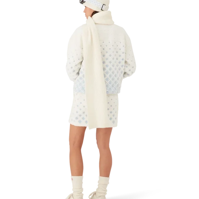 Minirock aus Fleece mit gesticktem Monogramm in Farbverlauf