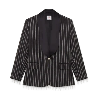 Mit Kristallen verzierte, maßgeschneiderte Jacke