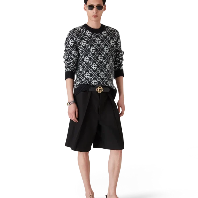 Mohair-Pullover mit Monogramm