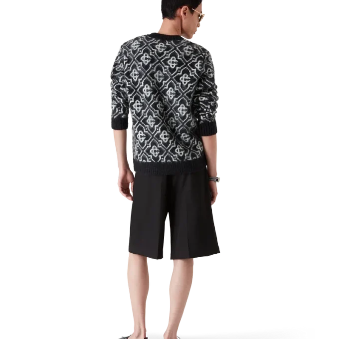 Mohair-Pullover mit Monogramm