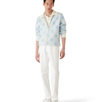 Mohair-Pullover mit Monogramm und Reißverschluss