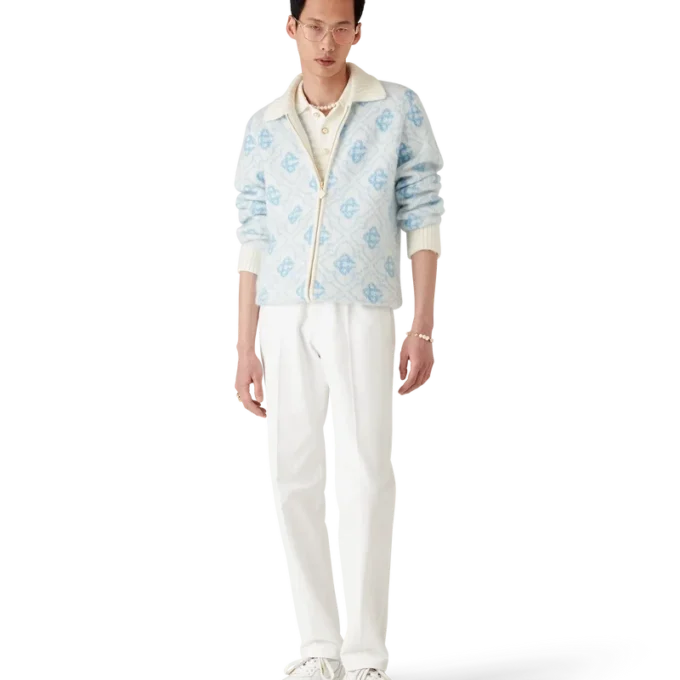 Mohair-Pullover mit Monogramm und Reißverschluss Mohair-Pullover mit Monogramm und Reißverschluss