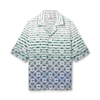 Monogram Gradient Frottee-Hemd mit kurzen Ärmeln