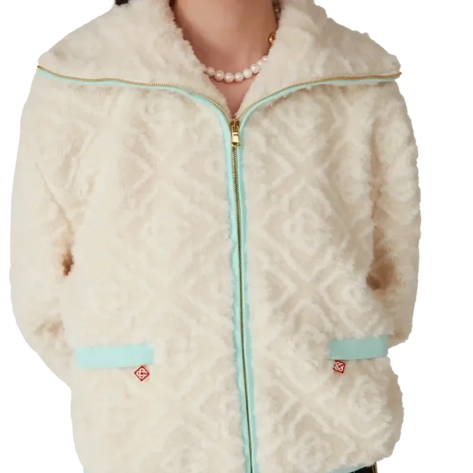 Monogram-Jacquard-Fleecejacke
