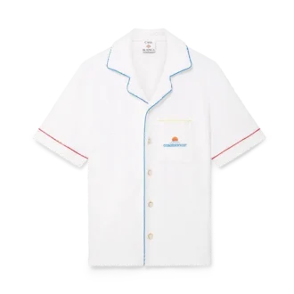 Monogram-Jacquard-Frottee-Hemd mit kurzen Ärmeln