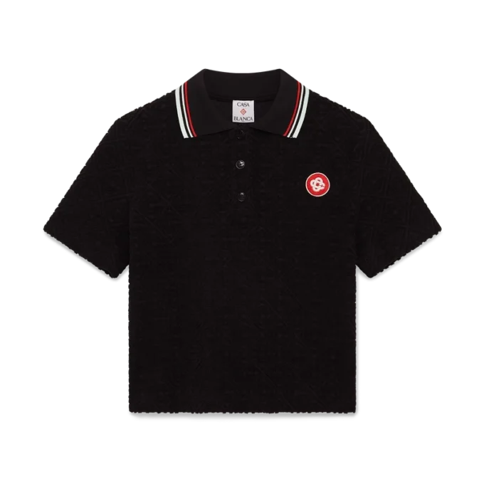 Monogram-Jacquard-Frottee-Poloshirt Monogram-Jacquard-Frottee-Poloshirt