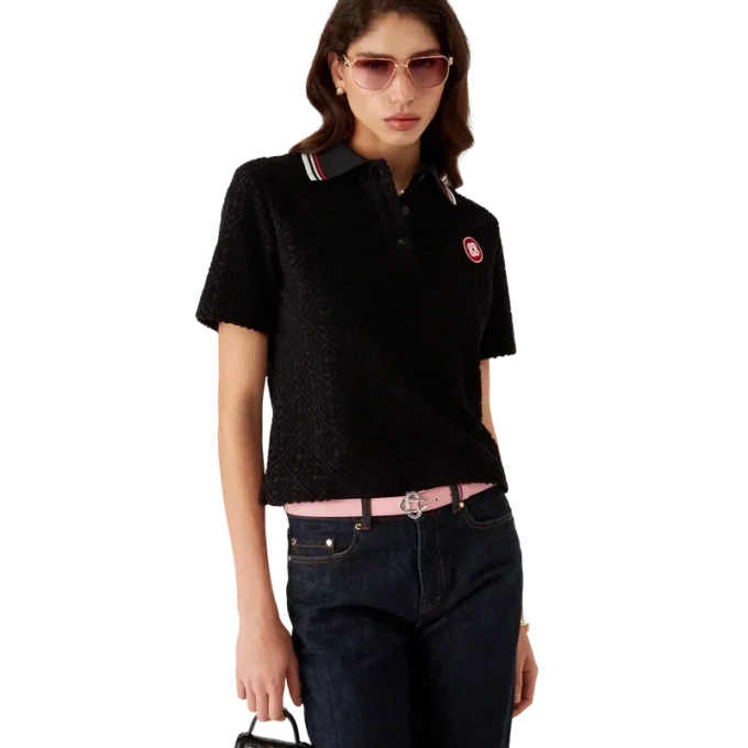 Monogram-Jacquard-Frottee-Poloshirt Monogram-Jacquard-Frottee-Poloshirt