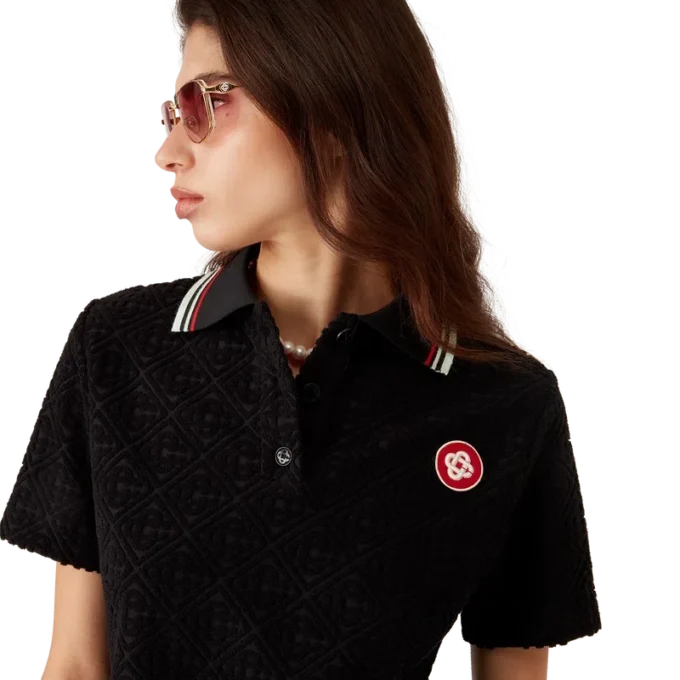 Monogram-Jacquard-Frottee-Poloshirt Monogram-Jacquard-Frottee-Poloshirt