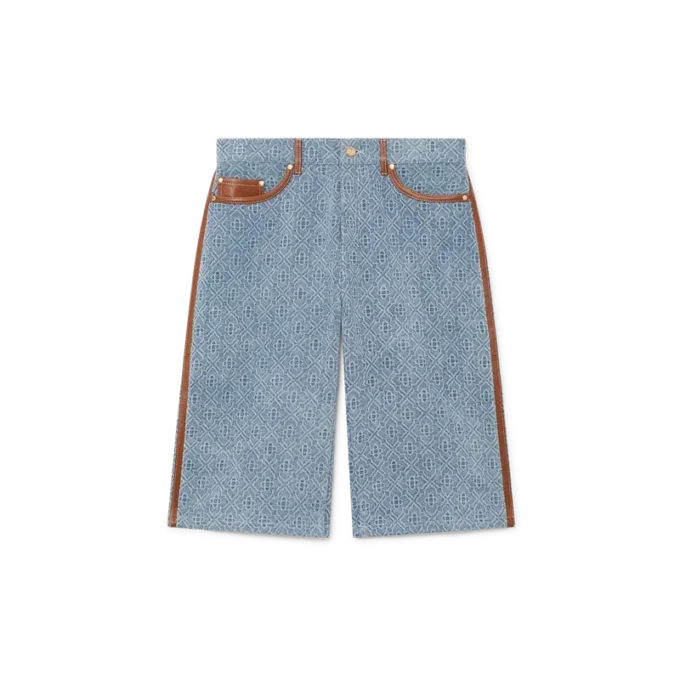 Monogram-Jeansshorts