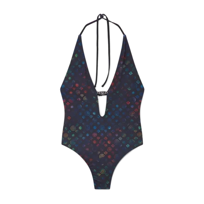 Monogram Plunge-Badeanzug Monogram Plunge-Badeanzug