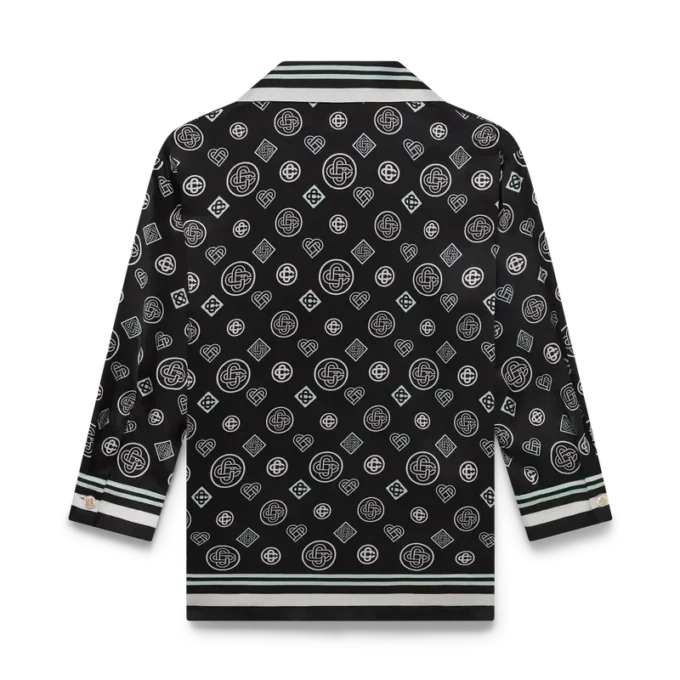 Monogram-Pyjama-Hemd aus Seidensatin