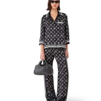 Monogram-Pyjama-Hose aus Seidensatin