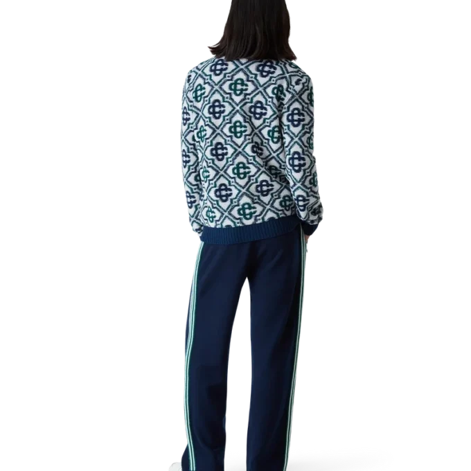 Monogram-Strickpullover mit Reißverschluss