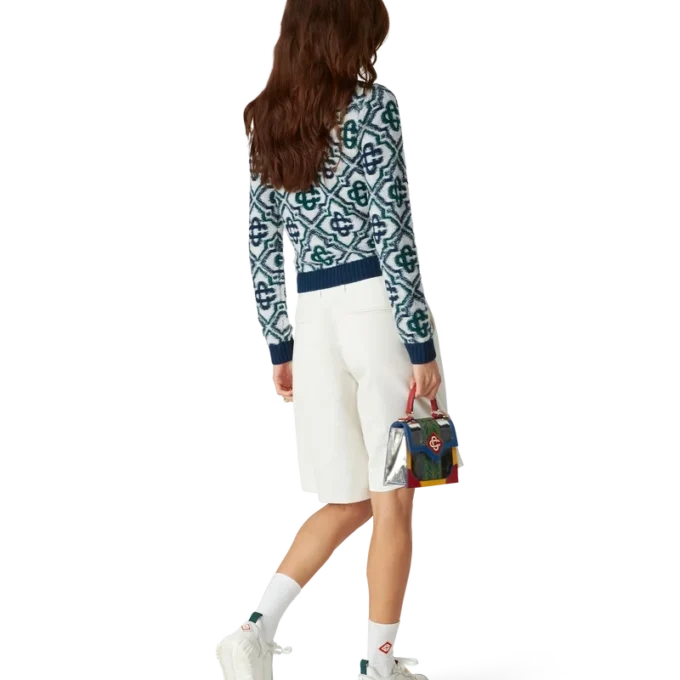 Monogram-Strickpullover mit Reißverschluss Monogram-Strickpullover mit Reißverschluss