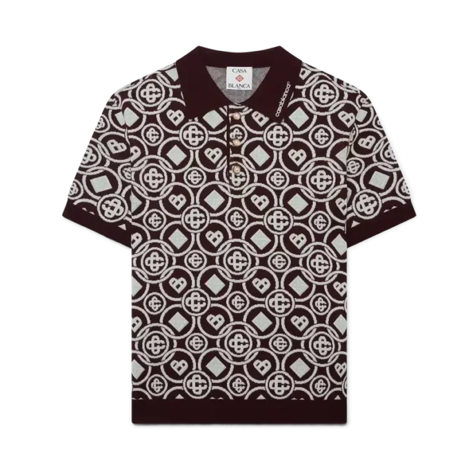 Monogramm-Polohemd aus Baumwollstrick