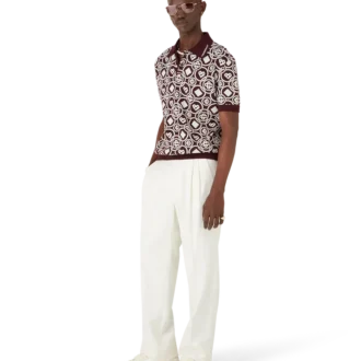 Monogramm-Polohemd aus Baumwollstrick