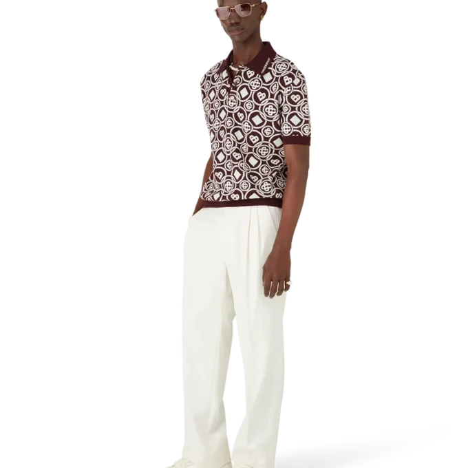 Monogramm-Polohemd aus Baumwollstrick