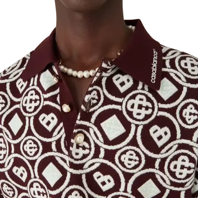 Monogramm-Polohemd aus Baumwollstrick