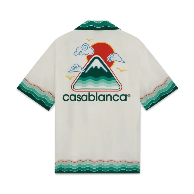 Montagne Ondulae Seidenhemd mit kurzen Ärmeln