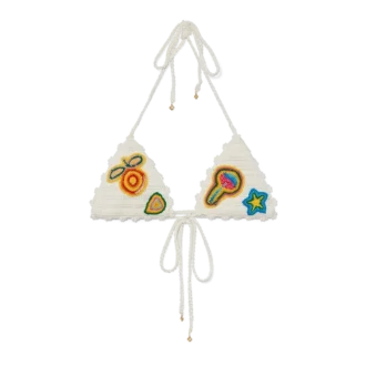 Motiv-Häkel-Bikini-Oberteil