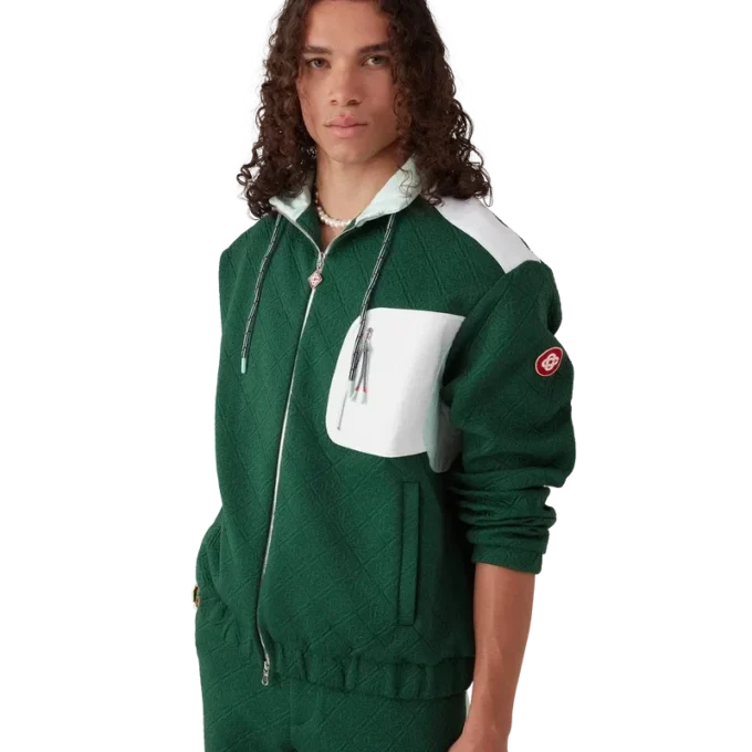 Nylon-Jacke mit Monogramm-Jacquardmuster